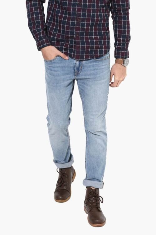 Light Blue Solid Low Rise Skinny Fit Jeans