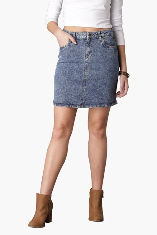 Women Blue Denim Pencil Skirt