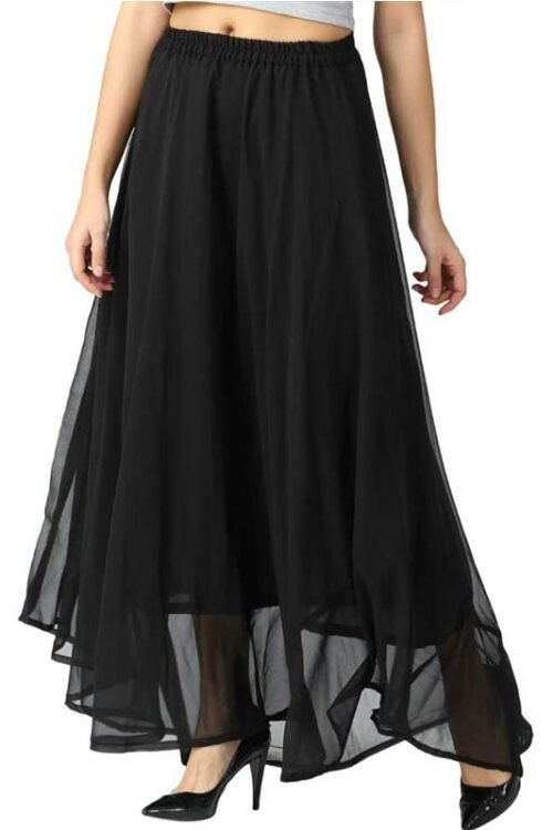Fabrify Women Solid A-line Black Skirt
